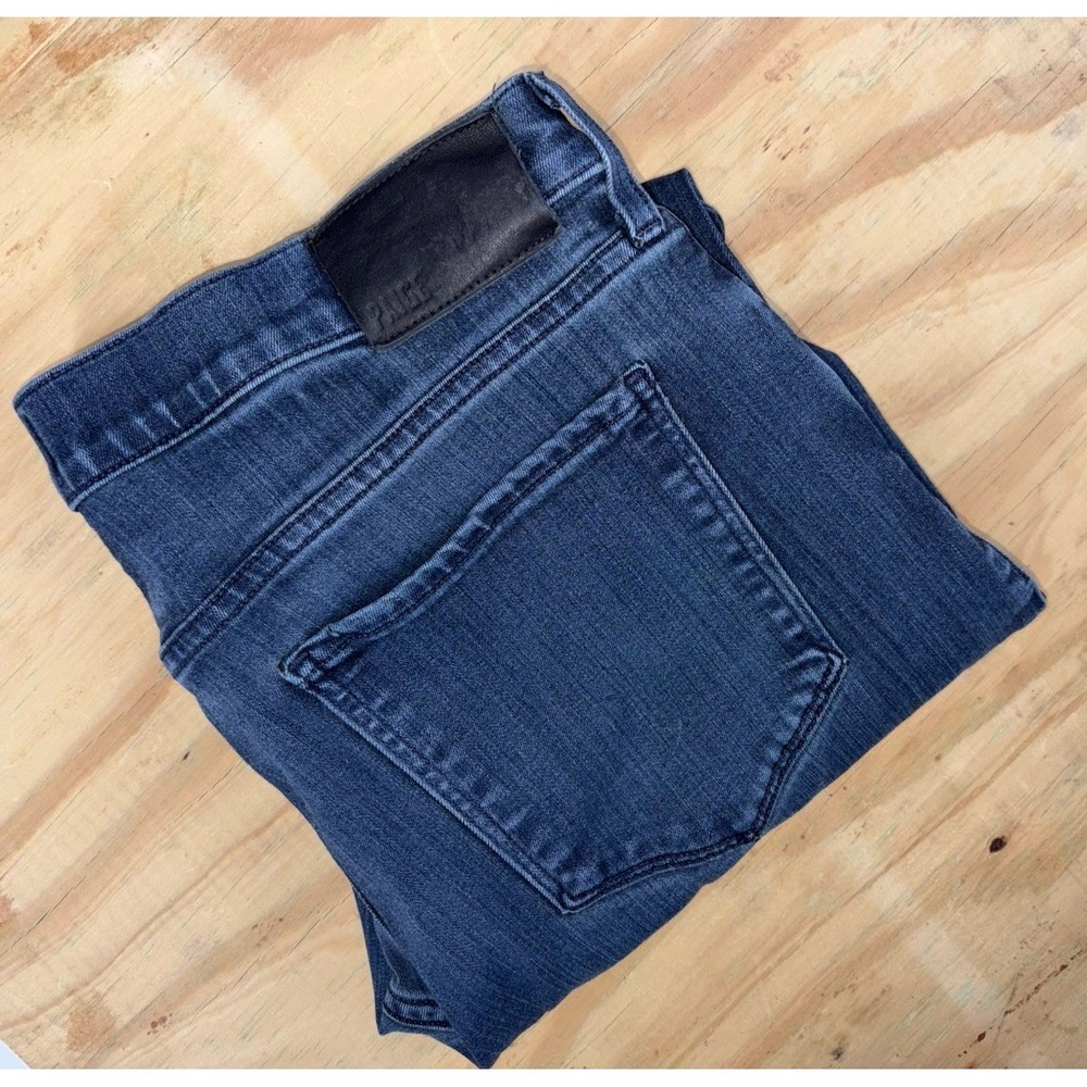 Paige Federal Jeans 33x28 Blue Slim Straight Denim Stretch Medium Wash